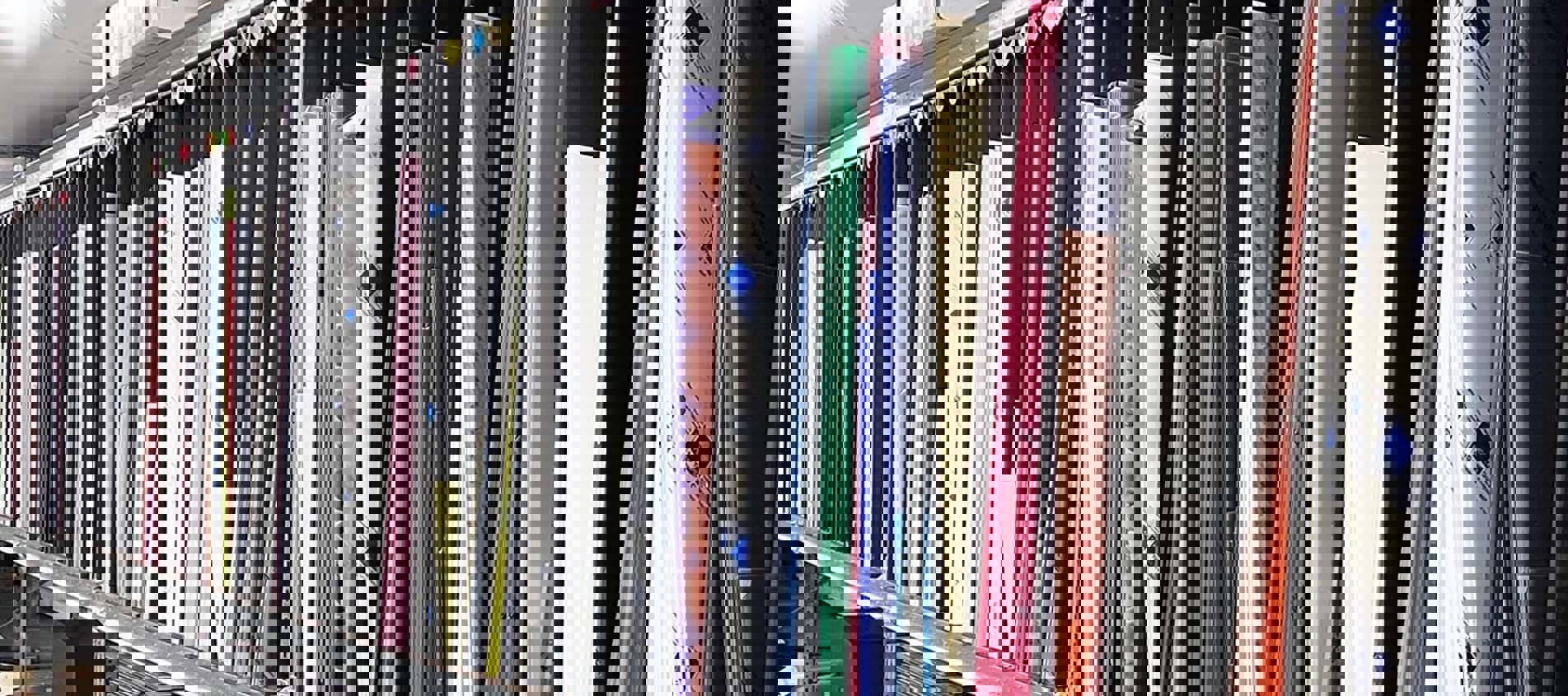 Sheets of acrylic in many different colours in stock